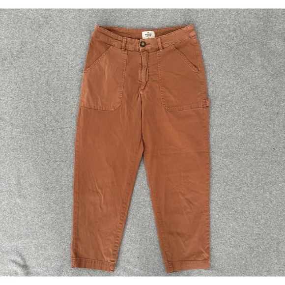 Marine Layer Pants - Marine Layer Pants Womens 10 Rust Carpenter‎ Tapered Cropped Utility Twill